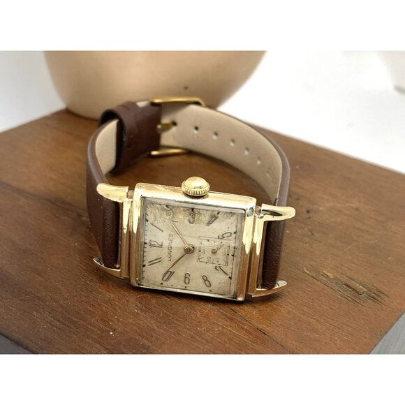 Longines Men's Watch 1940'S Vintage 9L Swiss Manual Wind Rectangular 10k GF Case - Picture 9 of 15